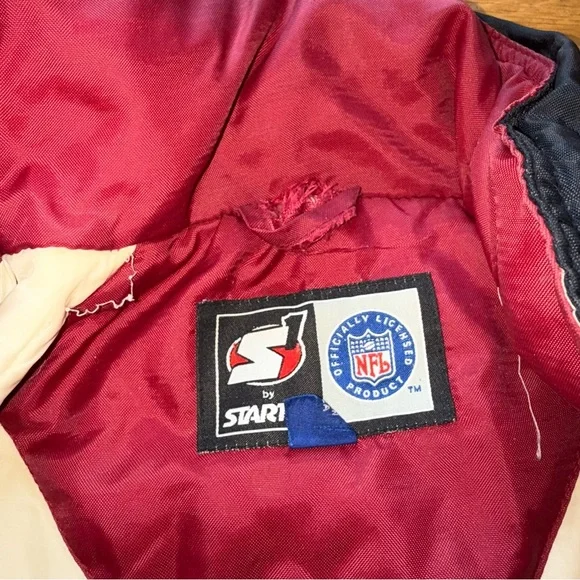 San Francisco 49ers Starter Jacket Mens XL Black Red Gold Vintage